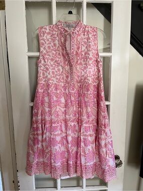 Bella Tu Pink Floral Sleeveless Tiered Dress